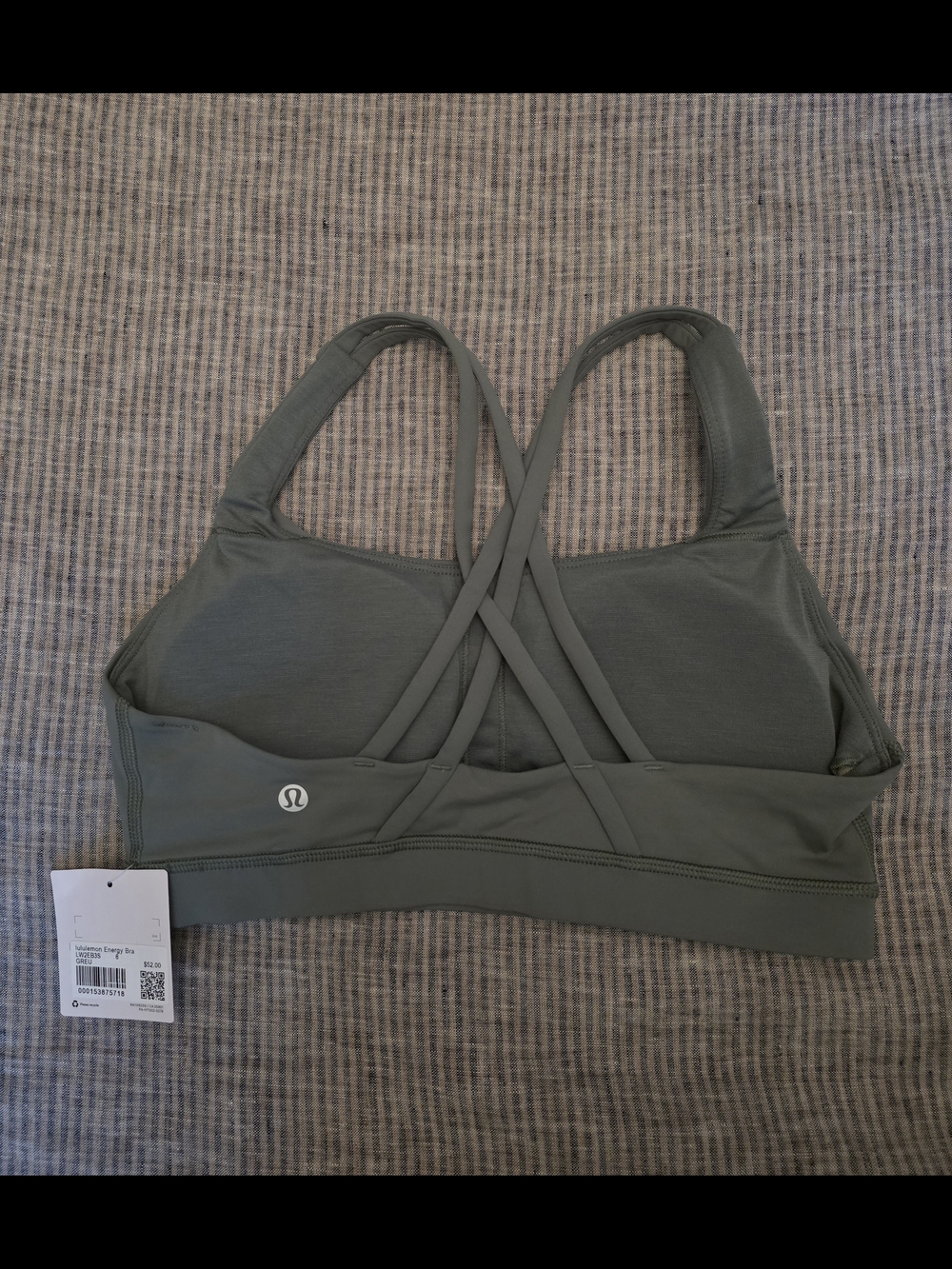 NWT New Lululemon Energy Scoop Sports Bra size 8 Grey Eucalyptus GREU Green - Picture 3 of 6